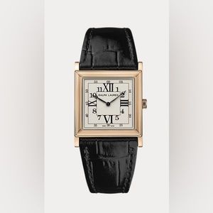 $15500 Ralph Lauren Rose gold 28mm white dial watch NEW